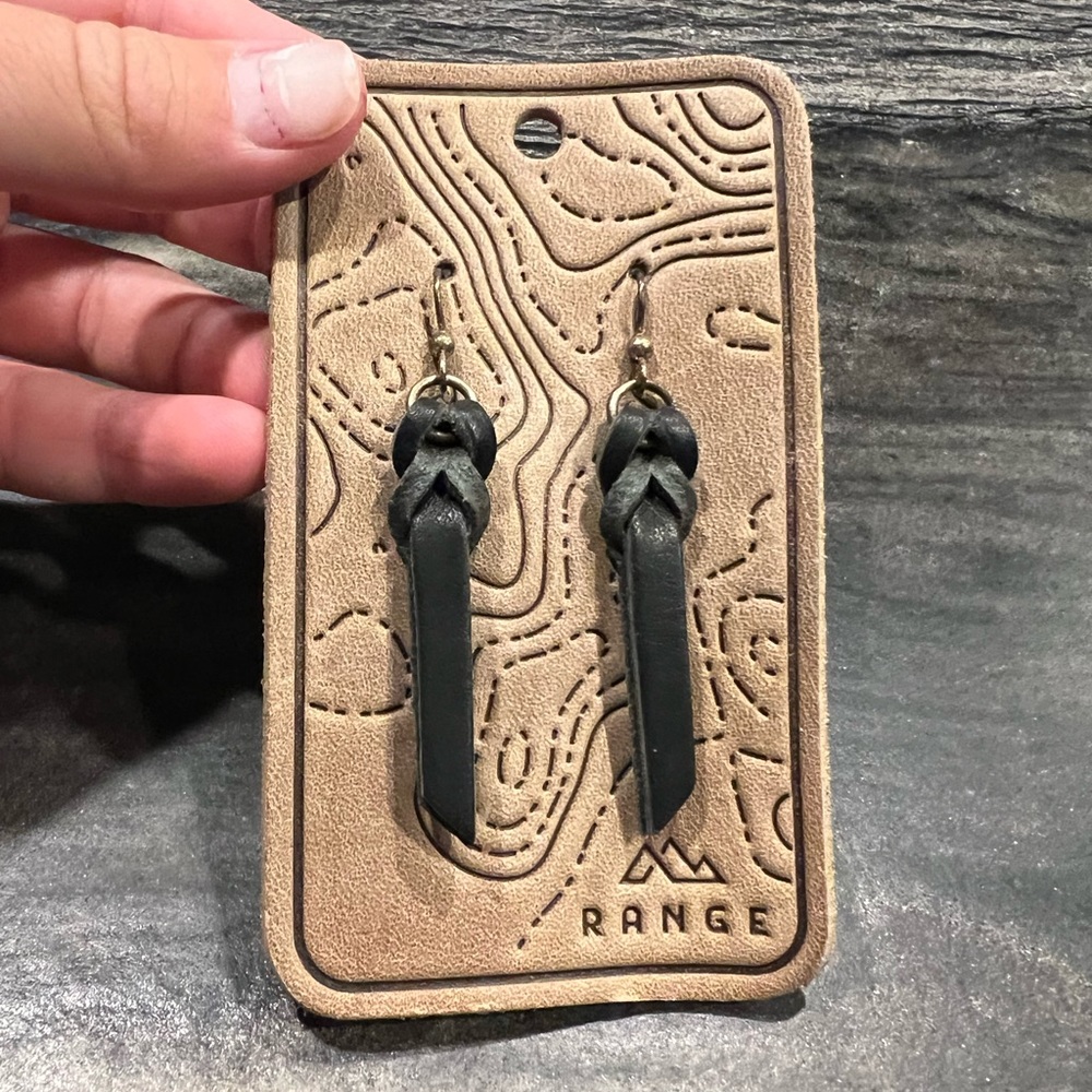 Handmade leather earrings never worn!